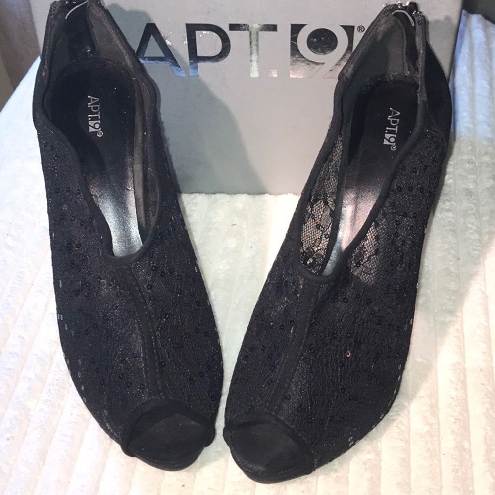 APT.9 Black Lace Heel